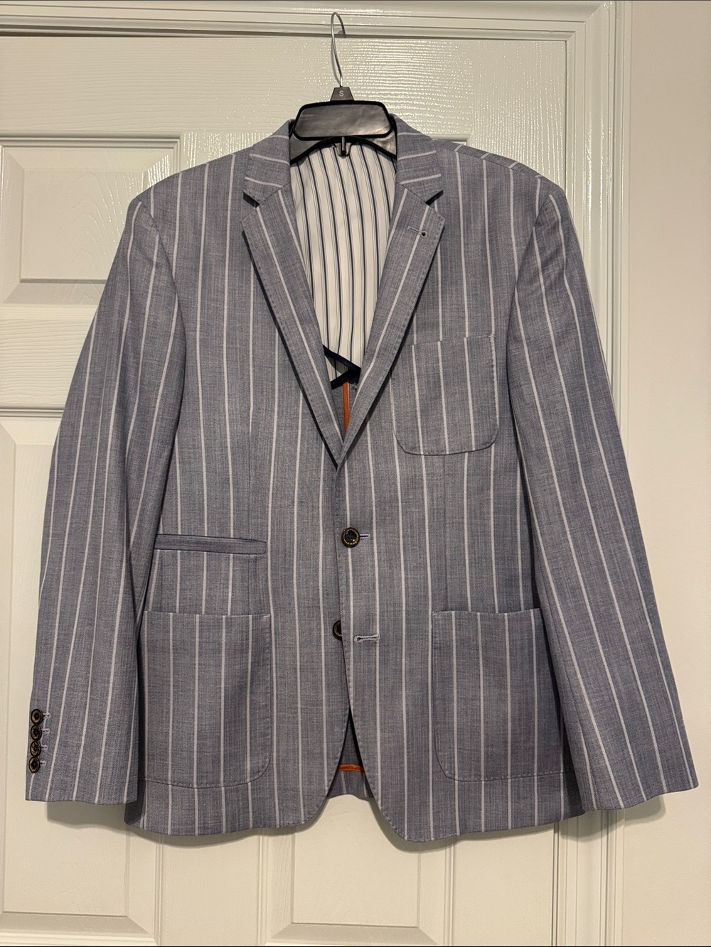 NWOT Murano Men's Blue Stripe Blazer - Classic Two-Button Jacket